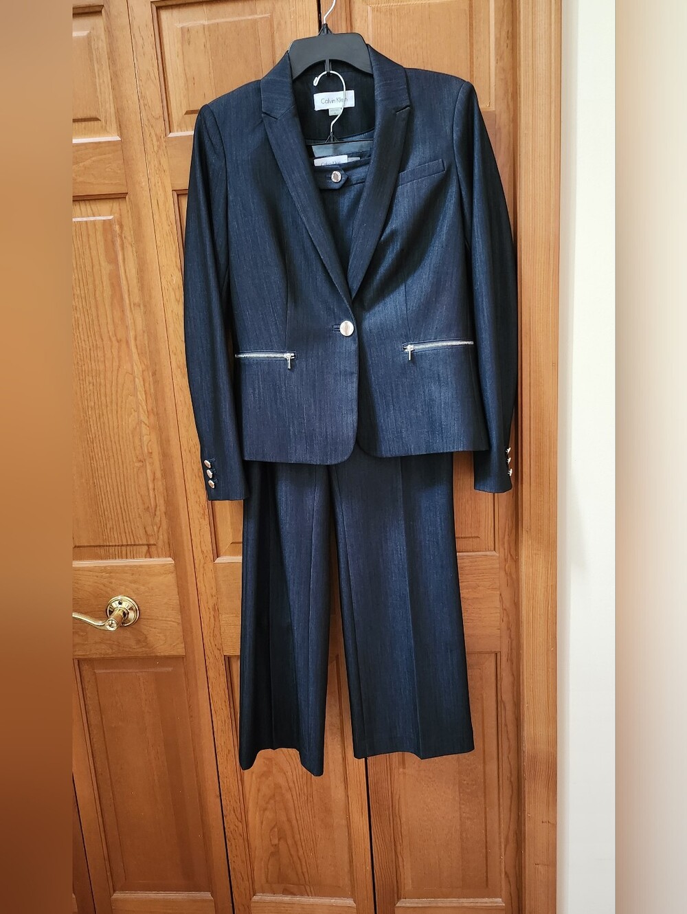 Calvin Klein Navy/Indigo Women's Pant Suit - Two Piece - Size 8